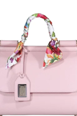 ( New Season ) Dolce & Gabbana Scarf Embellished Medium Sicily Bag - Pink