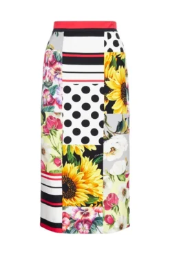 Dolce & Gabbana Patchwork Print Midi Skirt - Multi