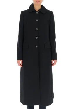 Dolce & Gabbana Jewel Buttoned Coat - Black