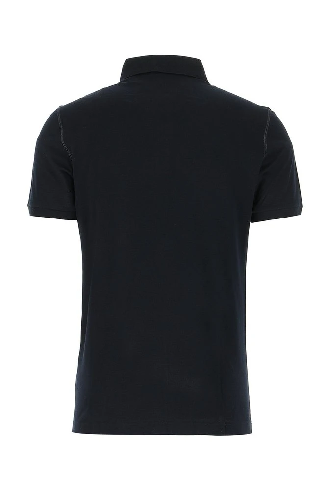 Dolce & Gabbana Classic Logo Plaque Polo Shirt - Navy 2 Dolce & Gabbana Classic Logo Plaque Polo Shirt - Navy - Image 2