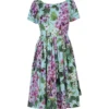 ( New Season ) Dolce & Gabbana Bluebell-Printed Poplin Midi Dress - Multi