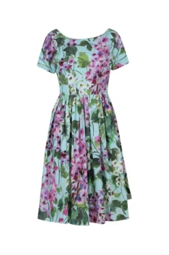 ( New Season ) Dolce & Gabbana Bluebell-Printed Poplin Midi Dress - Multi