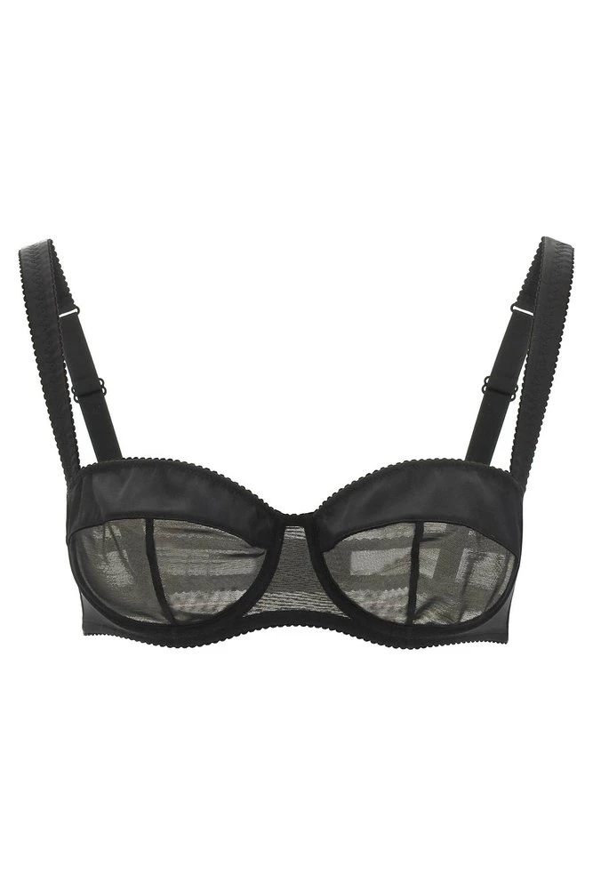 Dolce & Gabbana Tulle Balconette Bra - Black 1 Dolce & Gabbana Tulle Balconette Bra - Black