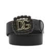 Dolce & Gabbana Logo Plaque Buckle Belt - Black