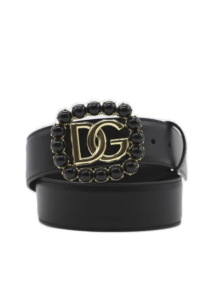 Dolce & Gabbana Logo Plaque Buckle Belt - Black 1 Dolce & Gabbana Logo Plaque Buckle Belt - Black