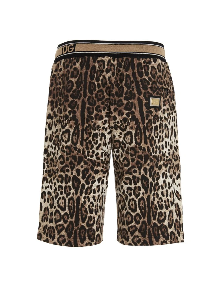 Dolce & Gabbana Leopard Printed Shorts - Multi 2 Dolce & Gabbana Leopard Printed Shorts - Multi - Image 2
