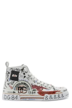Dolce & Gabbana Portofino Light Graffiti High-Top Sneakers - Multi