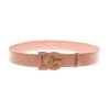 ( New Season ) Dolce & Gabbana DG Logo Plaque Buckle Belt - Pink