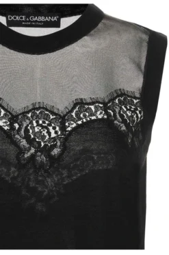 ( New Season ) Dolce & Gabbana Lace Detailed Sleeveless Top - Black -Cheap Vestureo Store ac7098b30725cacd8c3b2bce7f85e875