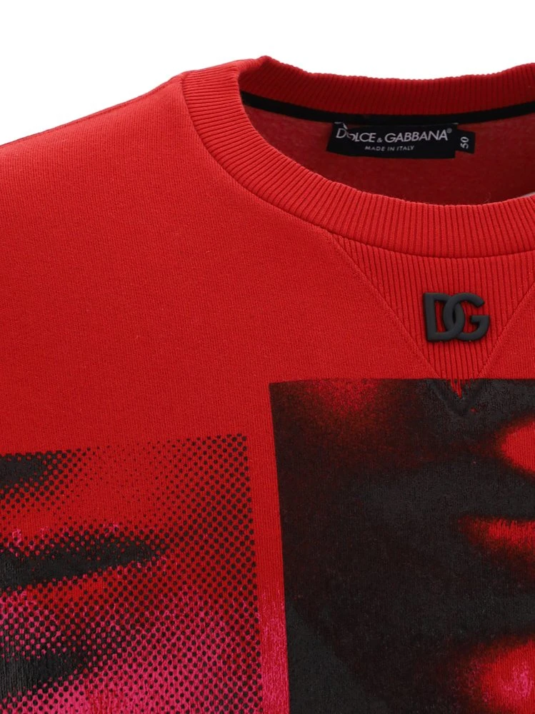 ( New Season ) Dolce & Gabbana DG Logo Crewneck Sweatshirt - Red 3 ( New Season ) Dolce & Gabbana DG Logo Crewneck Sweatshirt - Red - Image 3