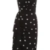 Dolce & Gabbana Polka-Dot Ruched Dress - Black