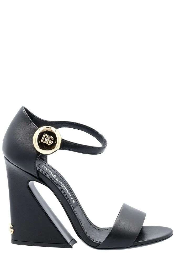 ( New Season ) Dolce & Gabbana Open Toe Ankle Strap Sandals - Black 1 ( New Season ) Dolce & Gabbana Open Toe Ankle Strap Sandals - Black