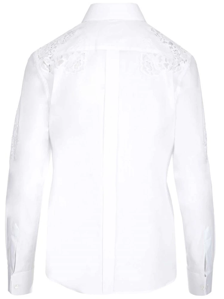 ( New Season ) Dolce & Gabbana Lace Detailed Shirt - White 2 ( New Season ) Dolce & Gabbana Lace Detailed Shirt - White - Image 2