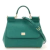( New Season ) Dolce & Gabbana Sicily Medium Tote Bag - Green