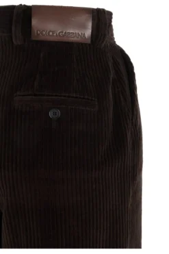 Dolce & Gabbana Corduroy Wide-Leg Cropped Pants - Brown -Cheap Vestureo Store ae33140aa5233c6e565e6e33f32e7f8b