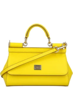 ( New Season ) Dolce & Gabbana Sicily Small Tote Bag - Yellow