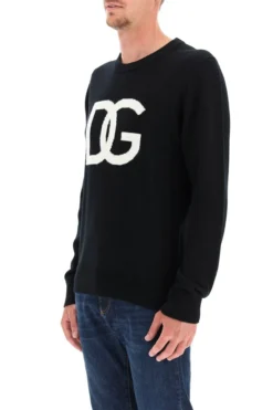 Dolce & Gabbana Logo Intarsia Knitted Jumper - Black -Cheap Vestureo Store af32336c4fa7642be4e3b630042a5bfc