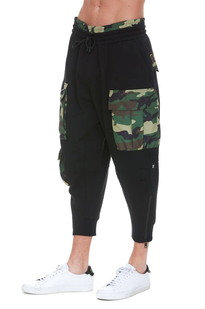 ( New Season ) Dolce & Gabbana Camouflage Pocket Drawstring Pants - Black 4 ( New Season ) Dolce & Gabbana Camouflage Pocket Drawstring Pants - Black - Image 4