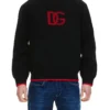 ( New Season ) Dolce & Gabbana DG Logo Jacquard Sweatshirt - Black