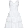 ( New Season ) Dolce & Gabbana DG Logo Embellished Poplin Dress - White
