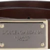 Dolce & Gabbana Logo Plaque Buckle Belt - Brown