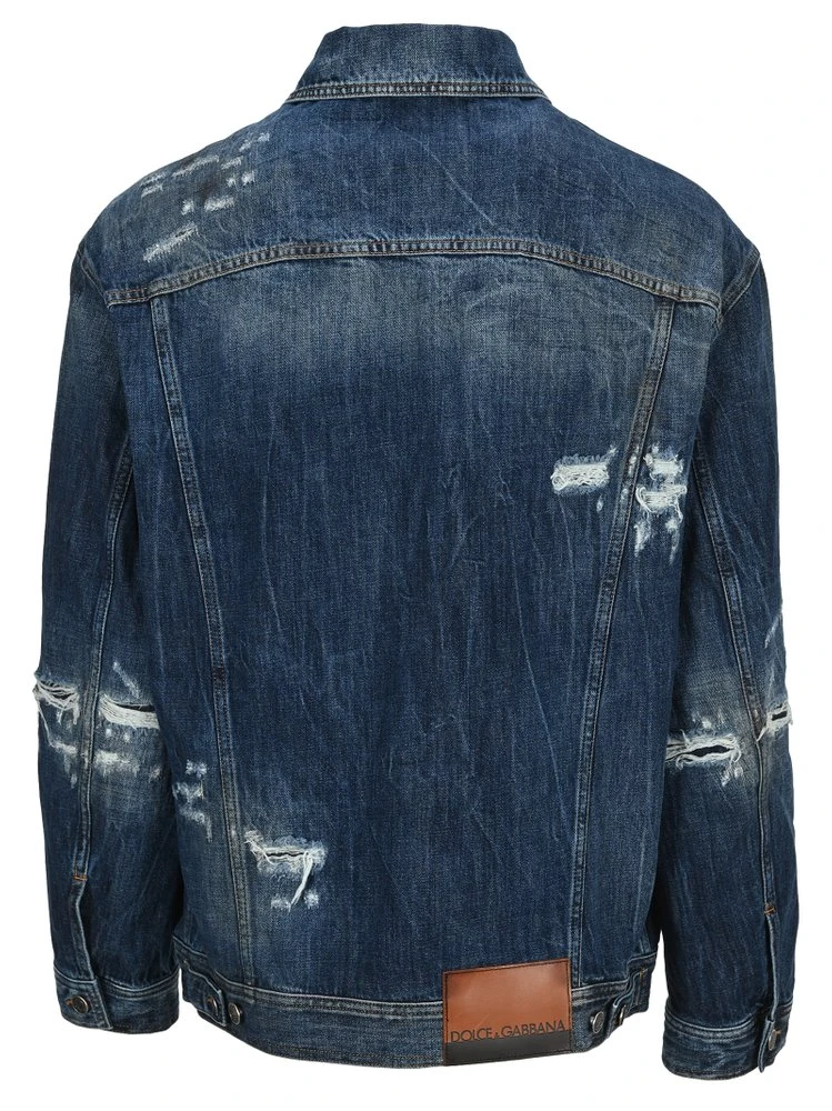 Dolce & Gabbana Distressed Buttoned Denim Jacket - Blue 2 Dolce & Gabbana Distressed Buttoned Denim Jacket - Blue - Image 2
