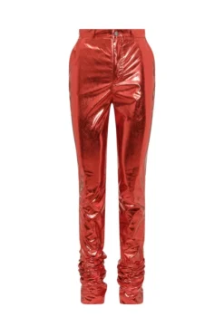 Dolce & Gabbana Metallic Effect Slim-Fit Pants - Red