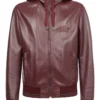 ( New Season ) Dolce & Gabbana Zipped Leather Jacket - Red