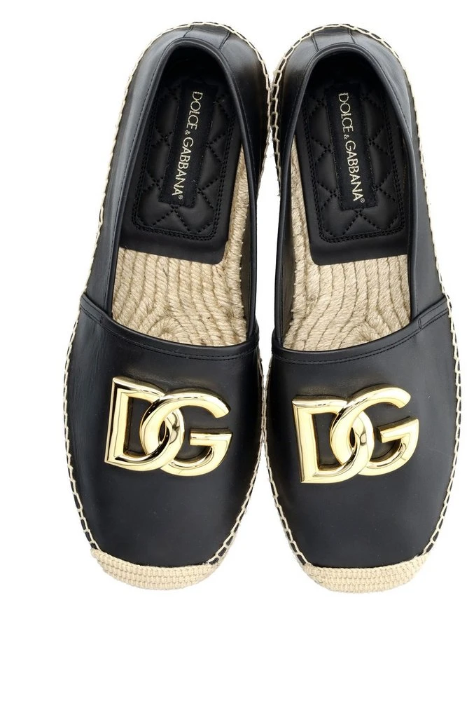 ( New Season ) Dolce & Gabbana Logo Plaque Slip-On Espadrilles - Black 6 ( New Season ) Dolce & Gabbana Logo Plaque Slip-On Espadrilles - Black - Image 6