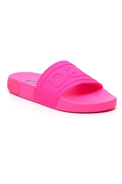 Dolce & Gabbana Monogram Embossed Slides - Pink -Cheap Vestureo Store b2d9508d10ebbc03cf467c7bf29fa273