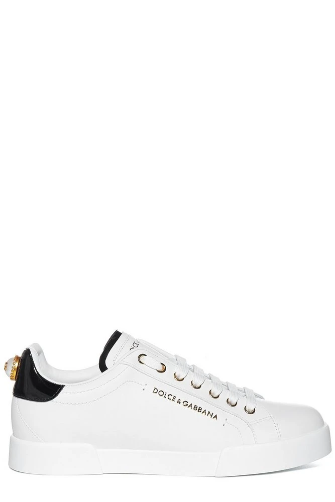 ( New Season ) Dolce & Gabbana Portofino Low-Top Sneakers - White 1 ( New Season ) Dolce & Gabbana Portofino Low-Top Sneakers - White