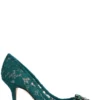 ( New Season ) Dolce & Gabbana Embellished Pointed Toe Lace Pumps - Green