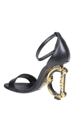 ( New Season ) Dolce & Gabbana Devotion Heeled Sandals - Black -Cheap Vestureo Store b383d1d5a3b244e10bd8560d086a7a9e