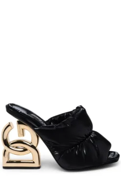 Dolce & Gabbana DG Logo Heeled Sandals - Black