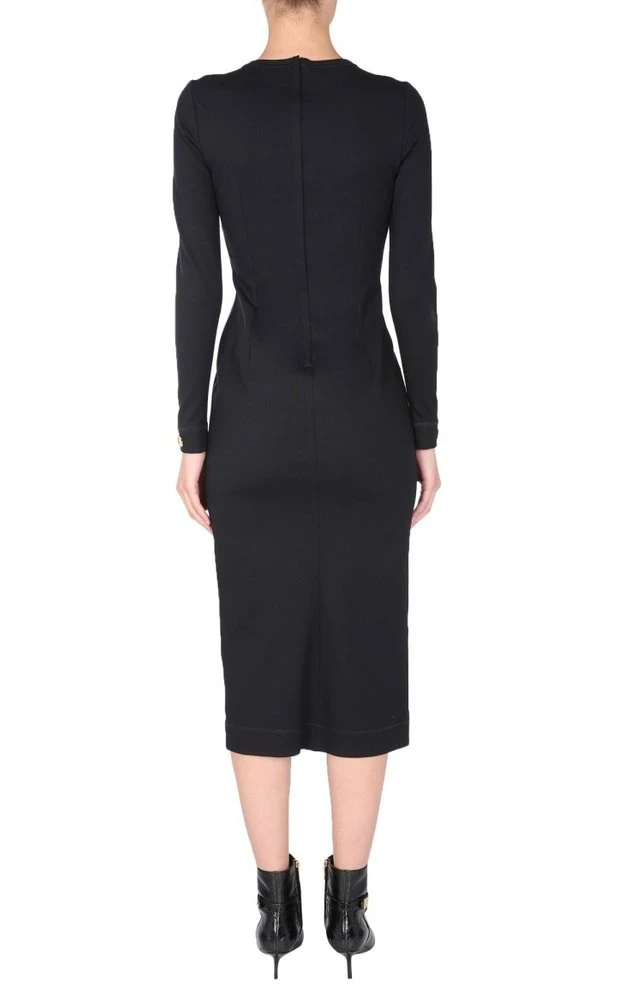 Dolce & Gabbana Logo Cuff Long-Sleeved Dress - Black 2 Dolce & Gabbana Logo Cuff Long-Sleeved Dress - Black - Image 2