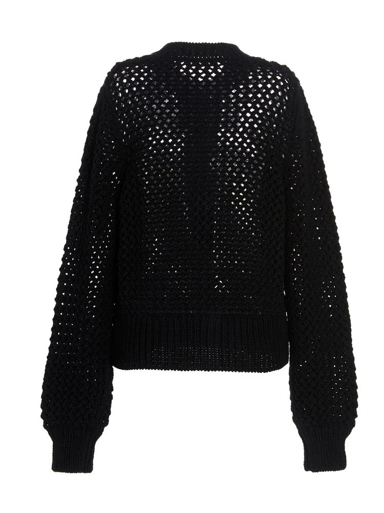 Dolce & Gabbana Open Knit Buttoned Cardigan - Black 2 Dolce & Gabbana Open Knit Buttoned Cardigan - Black - Image 2