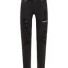 ( New Season ) Dolce & Gabbana Mid-Rise Distressed Jeans - Black