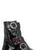 Dolce & Gabbana Side Zipped Brooch Buckle Boots - Black