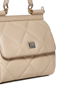 ( New Season ) Dolce & Gabbana Small Sicily Quilted Tote Bag - Beige -Cheap Vestureo Store b55006c5794b9c947ac4192441d83a25