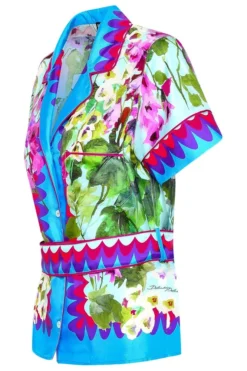 ( New Season ) Dolce & Gabbana Bluebell-Printed Belted Shirt - Multi -Cheap Vestureo Store b575ce47f031c306ae499421c09bc791