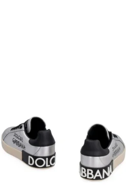 ( New Season ) Dolce & Gabbana Logo Printed Low-Top Sneakers - Silver -Cheap Vestureo Store b5c5cec375ba67d7a460a784a07621ed