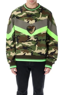 ( New Season ) Dolce & Gabbana Logo Plaque Camouflage Sweatshirt - Green