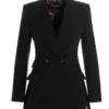 ( New Season ) Dolce & Gabbana Double Breasted Tailored Blazer - Black