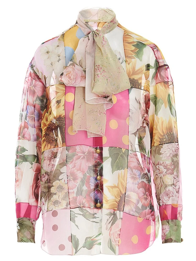Dolce & Gabbana Patchwork Blouse - Multi 1 Dolce & Gabbana Patchwork Blouse - Multi