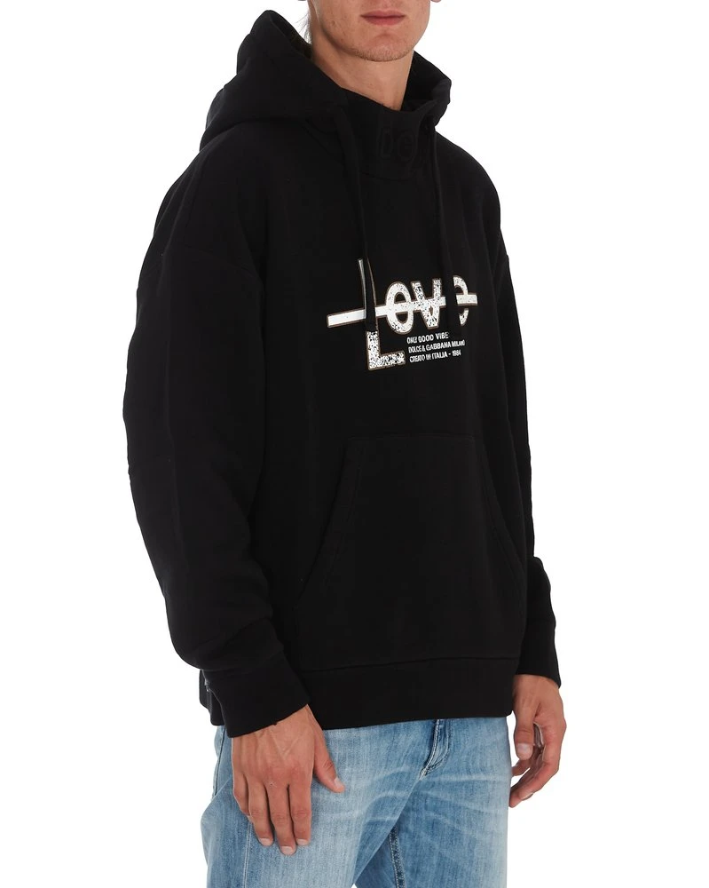 Dolce & Gabbana Love Print Hoodie - Black 4 Dolce & Gabbana Love Print Hoodie - Black - Image 4