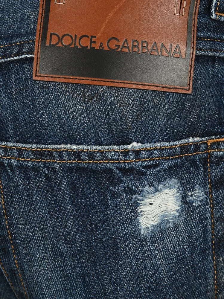 Dolce & Gabbana Ripped Cropped Jeans - Blue 3 Dolce & Gabbana Ripped Cropped Jeans - Blue - Image 3