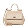 ( New Season ) Dolce & Gabbana Small Sicily Quilted Tote Bag - Beige