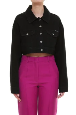 ( New Season ) Dolce & Gabbana Short Denim Jacket - Black