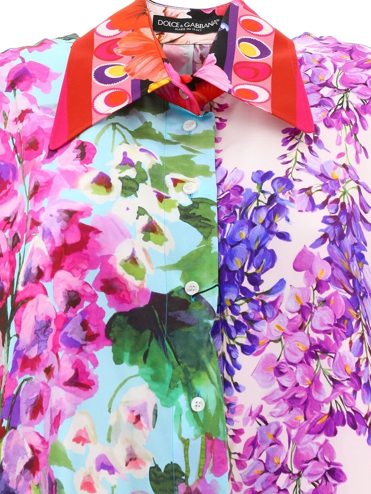( New Season ) Dolce & Gabbana Floral Printed Short-Sleeved Shirt - Multi 3 ( New Season ) Dolce & Gabbana Floral Printed Short-Sleeved Shirt - Multi - Image 3
