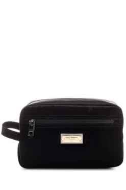 Dolce & Gabbana Logo Plaque Toiletry Bag - Black